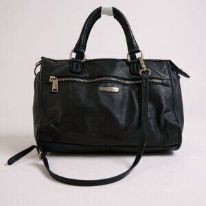 Cole Haan Pebble Leather Satchel Shoulder Crossbody Bag Tote Logo Minimalist Fob